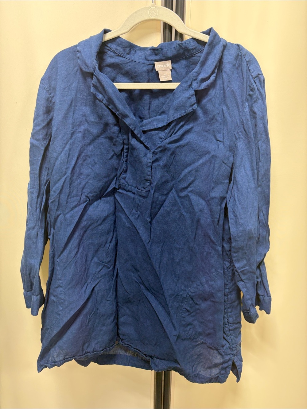 Chico's Royal Blue V-Neck Long Sleeve Tunic